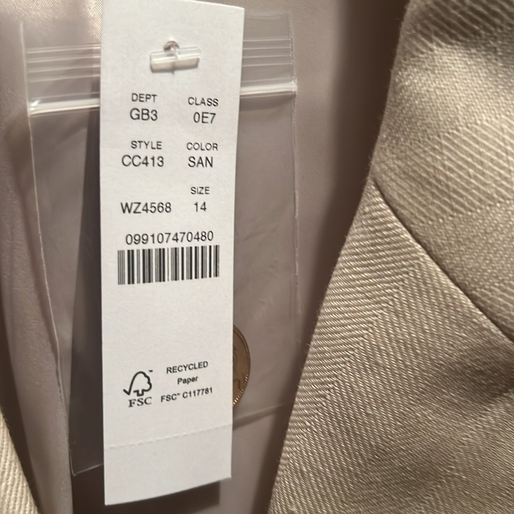 Jcrew Double-breasted blazer & cuffed wide leg pants, herringbone, NWT, size 14 - Picture 12 of 13